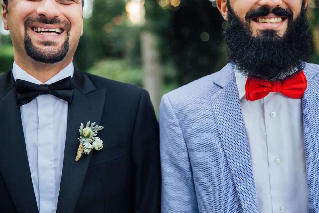 two men getting married